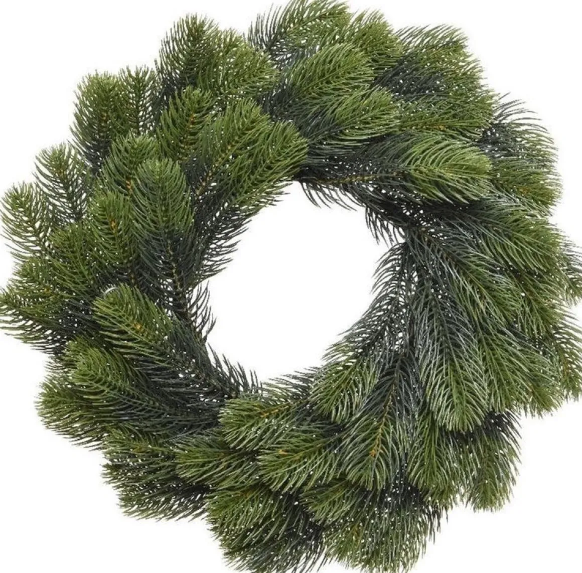 Decoris Groene Kerstkrans/Dennenkrans/Deurkrans 50 Cm Inclusief Helder Witte Verlichting Best
