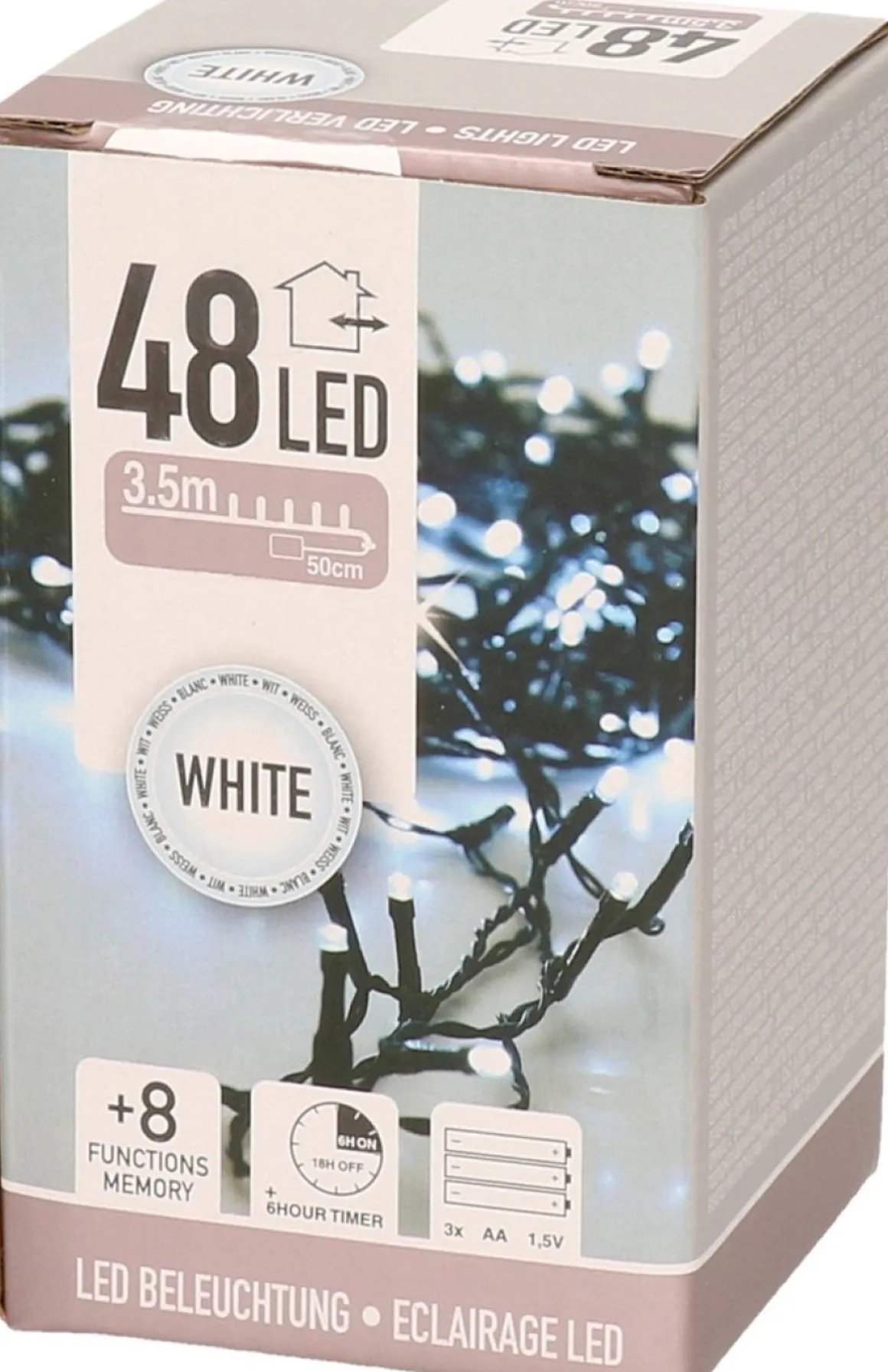 Decoris Groene Kerstkrans/Dennenkrans/Deurkrans 50 Cm Inclusief Helder Witte Verlichting Best