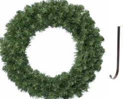 Decoris Groene Kerstkrans / Dennenkrans 60 Cm 200 Takken Kerstversiering Met Ijzeren Hanger - Kerstversiering/Kerstdecoratie Kransen Best Sale
