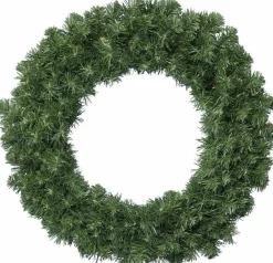 Decoris Groene Kerstkrans/Dennenkrans/Deurkrans 50 Cm Inclusief Helder Witte Verlichting Hot