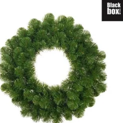 Black Box Groene Kerstkransen/Deurkransen 45 Cm - Kerstversiering/Kerstdecoratie Kransen/Voordeur Kransen Discount