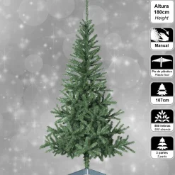 Fééric Lights and Christmas® Kunstkerstbomen^Groene Kunstkerstboom 180 Cm X 104 Cm - Kunstboom - Kunststof Kerstboom - Kerstboom - Pvc - Plastic Kerstboom - Kunstboom