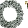 Decoris Groen/Witte Kerstkrans 40 Cm Imperial Met Kunstsneeuw En Met Gouden Hanger - Kerstversiering/Kerstdecoratie Kransen Cheap