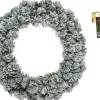 Decoris Groen/Witte Kerstkrans 60 Cm Imperial Met Kunstsneeuw En Met Gouden Hanger - Kerstversiering/Kerstdecoratie Kransen Cheap