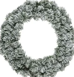 Decoris Groen/Witte Kerstkrans 60 Cm Imperial Kunstsneeuw Met Ijzeren Hanger - Kerst Decoratie Kransen Van Dennentakken Best