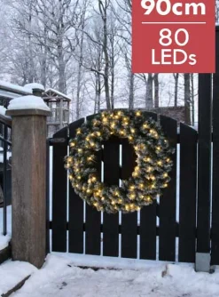 Star Trading Verlichte Kerstfiguren^Grote Verlichte Kerstkrans "Edmonton" 90Cm