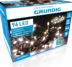 Grundig Kerstboomverlichting^ Kerstverlichting - 96 Led Lampjes - 8 Standen - Met Timer - 760 Cm - 7.6 Meter - Warm Wit - Cristmas String Light
