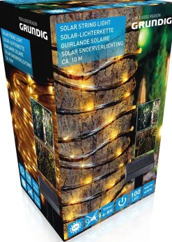 Grundig Lichtslangen^ Lichtsnoer - Solar - 100 Led's - Warm Licht - 10 Meter