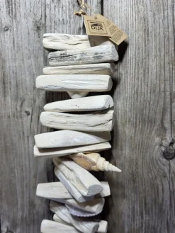 Van Dijk Natural Collections Guirlande Drijfhout Schelpen Hout Hanger 100 Cm Maritiem Strand Zee New