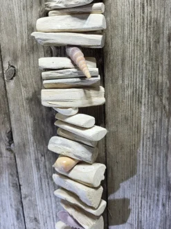 Van Dijk Natural Collections Guirlande Drijfhout Schelpen Hout Hanger 100 Cm Maritiem Strand Zee New