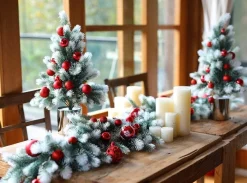 Trend24 Guirlande - Kerst Guirlande - Kerstguirlande - Kerstslinger - Deurkrans - Dennenslinger - Kerstslinger - Dennentak - 180 Cm (360 Cm Samen) - Groen - Wit - 2 Stuks New