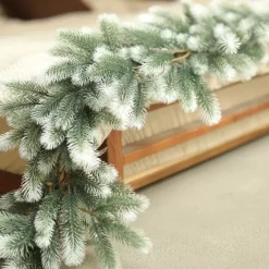 Trend24 Guirlande - Kerst Guirlande - Kerstguirlande - Kerstslinger - Deurkrans - Dennenslinger - Kerstslinger - Dennentak - 180 Cm (360 Cm Samen) - Groen - Wit - 2 Stuks New