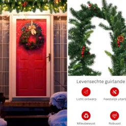 ChristmasGoodz Kunstkerstbomen^Guirlande Met Verlichting - Guirlande - Kerstguirlande - Kerstverlichting Buiten - Kerstversiering - Kerst - 2.7 Meter - 100 Led's