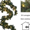 ChristmasGoodz Guirlande Met Verlichting - Guirlande - Kerstguirlande - Kertversiering - Kerst - 2.7 Meter - 35 Lampjes - Netstroom Best
