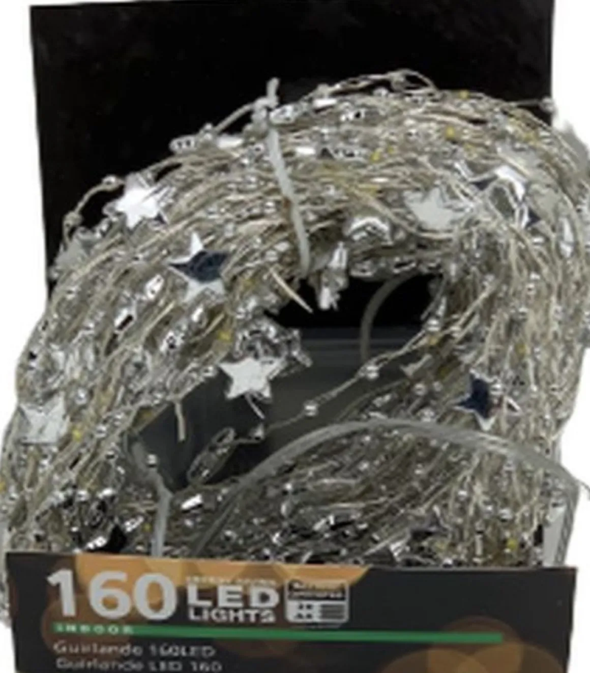 Merkloos Guirlande Zilver - 160 Led - 80 Cm - Led Licht - Sterren - Verlichting - Decoratie - Kerst - Kerstmis Hot