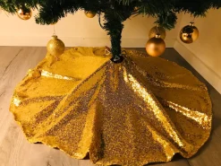Gustiana Kerstboomstandaarden^® Kerstboomrok - Kerstboomkleed - Met E Pailletten O120 Cm