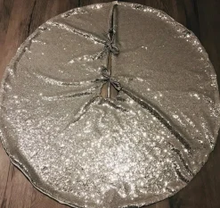 Gustiana Kerstboomstandaarden^® Kerstboomrok - Kerstboomkleed - Met Zilvere Pailletten O120 Cm