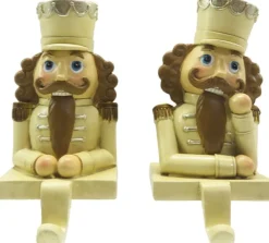 Trendybywave Haak Kerstsok Set Van 2 Notenkraker 12 Cm Beige Bruin Kunststof Kerstdecoratie Clearance