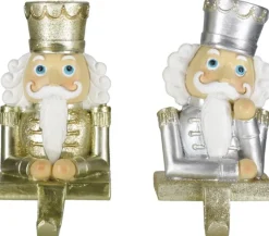 Trendybywave Haak Kerstsok Set Van 2 Notenkraker 12 Cm Goudkleurig Kunststof Kerstdecoratie Sale