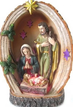 Merkloos Heilige Familie Beeldje Met Licht 15 Cm Cheap