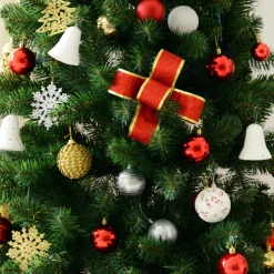 Homcom Kunstkerstbomen^ Kerstboom Kunstkerstboom Dennenboom Met Bessen Metalen Voet Pet 830-183