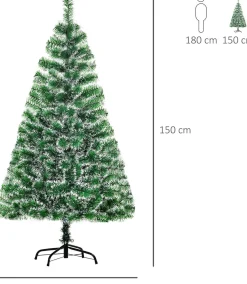 Homcom Kunstkerstbomen^ Kerstboom Kunstkerstboom Dennenboom Met Bessen Metalen Voet Pet 830-123