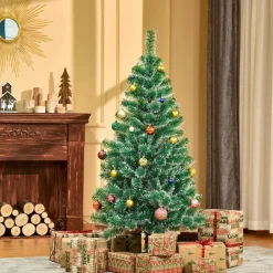 Homcom Kunstkerstbomen^ Kerstboom Kunstkerstboom Dennenboom Met Bessen Metalen Voet Pet 830-123
