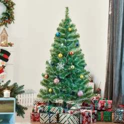 Homcom Kunstkerstbomen^ Kerstboom Kunstkerstboom Dennenboom Met Bessen Metalen Voet Pet 830-123