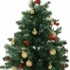 Homcom Kunstkerstbomen^ Kerstboom Met Hulstbessen, Ballen En Led-Verlichting Kerstboom Groen 830-257