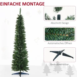 Homcom Kunstkerstbomen^ Kerstboom 390 Takpunten Dennenboom Met Kunststof Standaard 830-182
