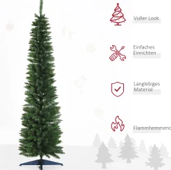 Homcom Kunstkerstbomen^ Kerstboom 390 Takpunten Dennenboom Met Kunststof Standaard 830-182
