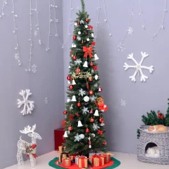 Homcom Kunstkerstbomen^ Kerstboom 390 Takpunten Dennenboom Met Kunststof Standaard 830-182