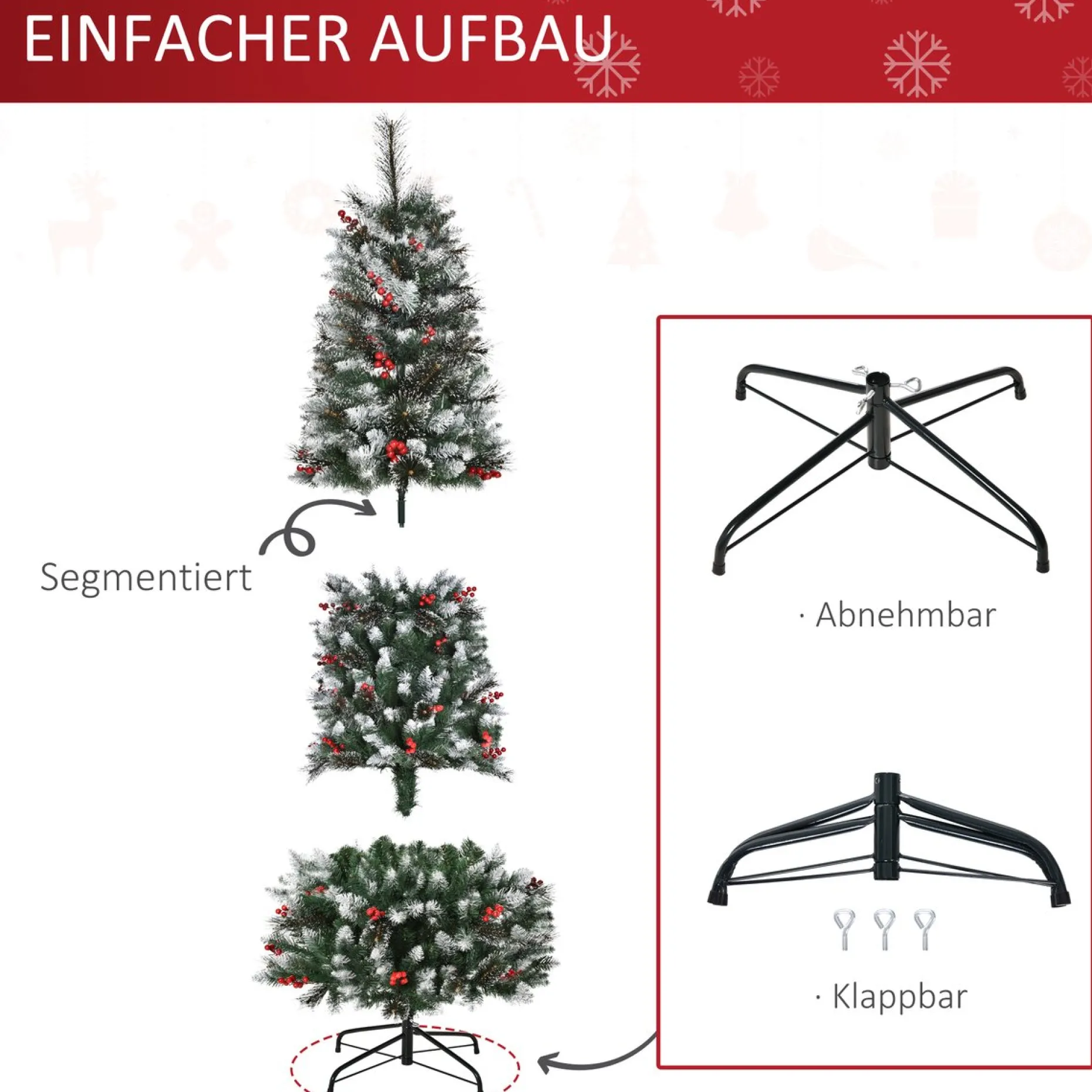 Homcom Kunstkerstbomen^ Kunstkerstboom Met Boomversieringen 830-363V01