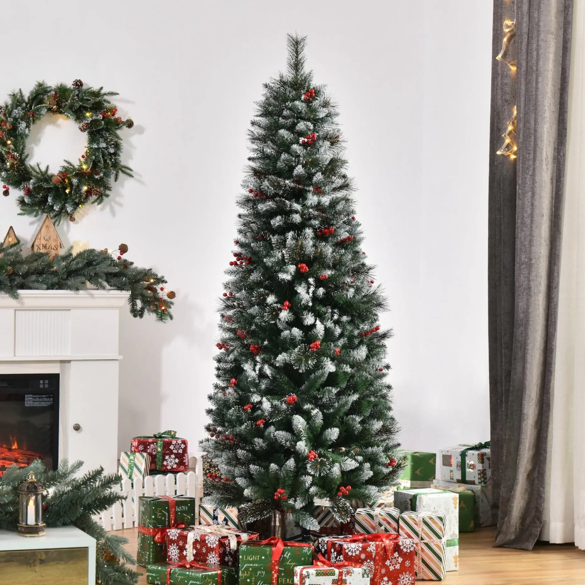 Homcom Kunstkerstbomen^ Kunstkerstboom Met Boomversieringen 830-363V01