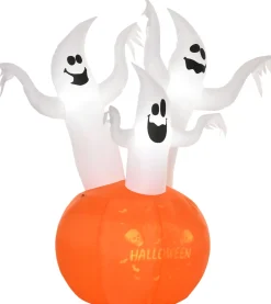 Homcom Decoratieve Kerstbomen^ Opblaasbaar Halloween-Spook Met Pompoen En Lichtjes 844-400