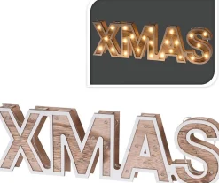 Homeu0026Styling Kerstboomstandaarden^Home&Styling Xmas - Houten Letters - 38Cm - 25 Led