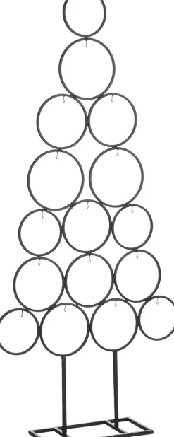 House of Seasons Decoratieve Kerstbomen^ Decoratie Boom Voor 16 Ornamenten - L53 X B15 X H117,5 Cm - Zwart