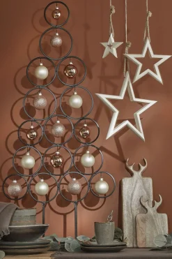 House of Seasons Decoratieve Kerstbomen^ Decoratie Boom Voor 16 Ornamenten - L53 X B15 X H117,5 Cm - Zwart