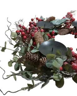 House of Seasons Dewberry Kerstkrans Advent Rood D50Cm Sale