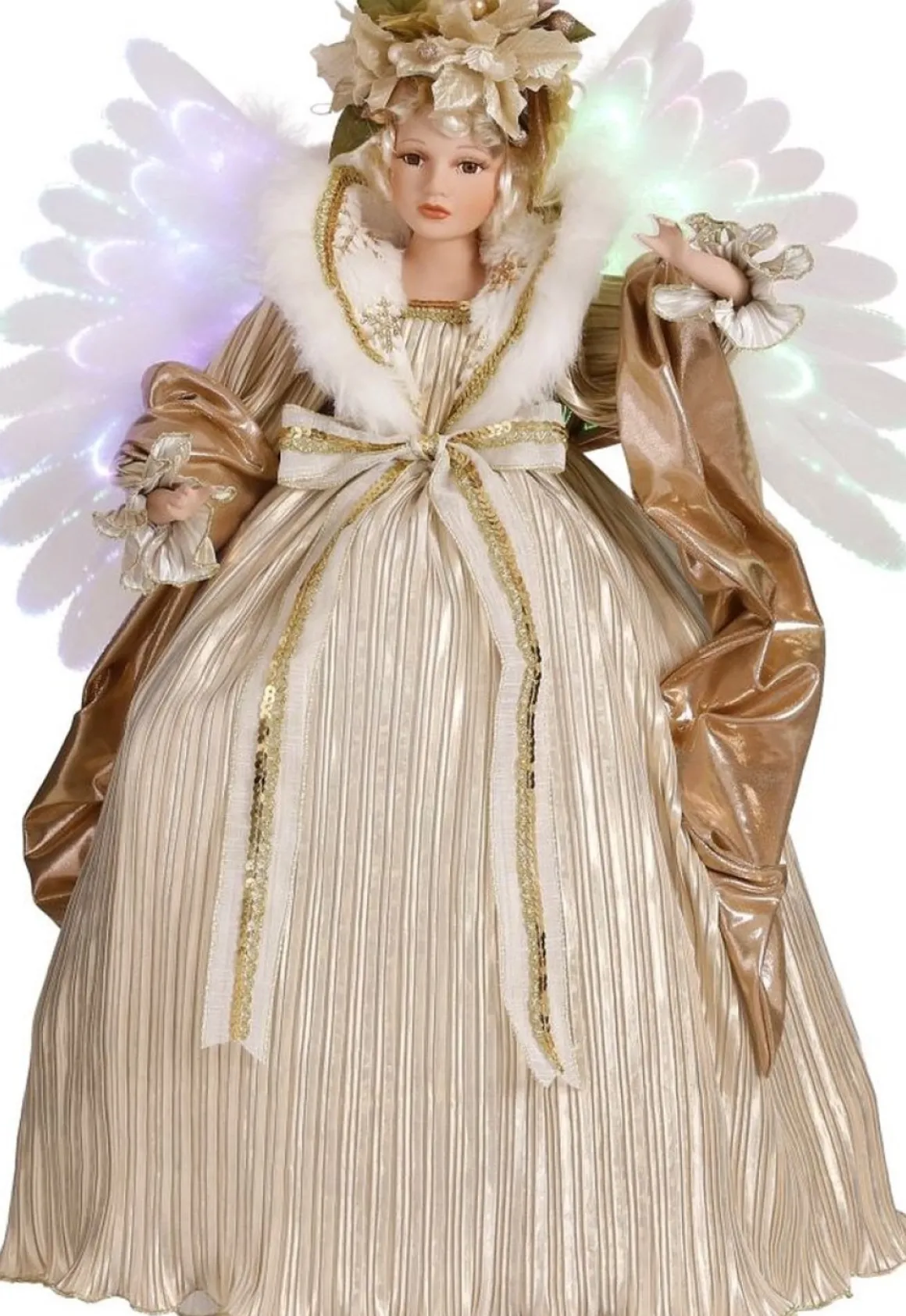 House of Seasons Engel Kerstmis Figuur - 23X65X49 Cm - Goud New