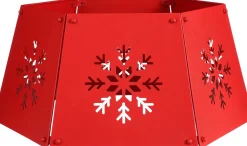 House of Seasons Kerstboomstandaarden^ Kerstboomrok - L58 X B50,5 X H26 Cm - Metaal - Rood