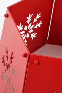 House of Seasons Kerstboomstandaarden^ Kerstboomrok - L58 X B50,5 X H26 Cm - Metaal - Rood