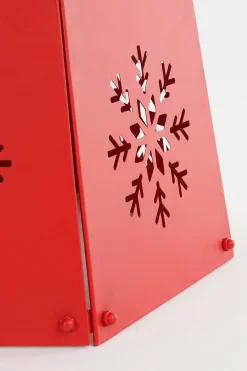 House of Seasons Kerstboomstandaarden^ Kerstboomrok - L58 X B50,5 X H26 Cm - Metaal - Rood