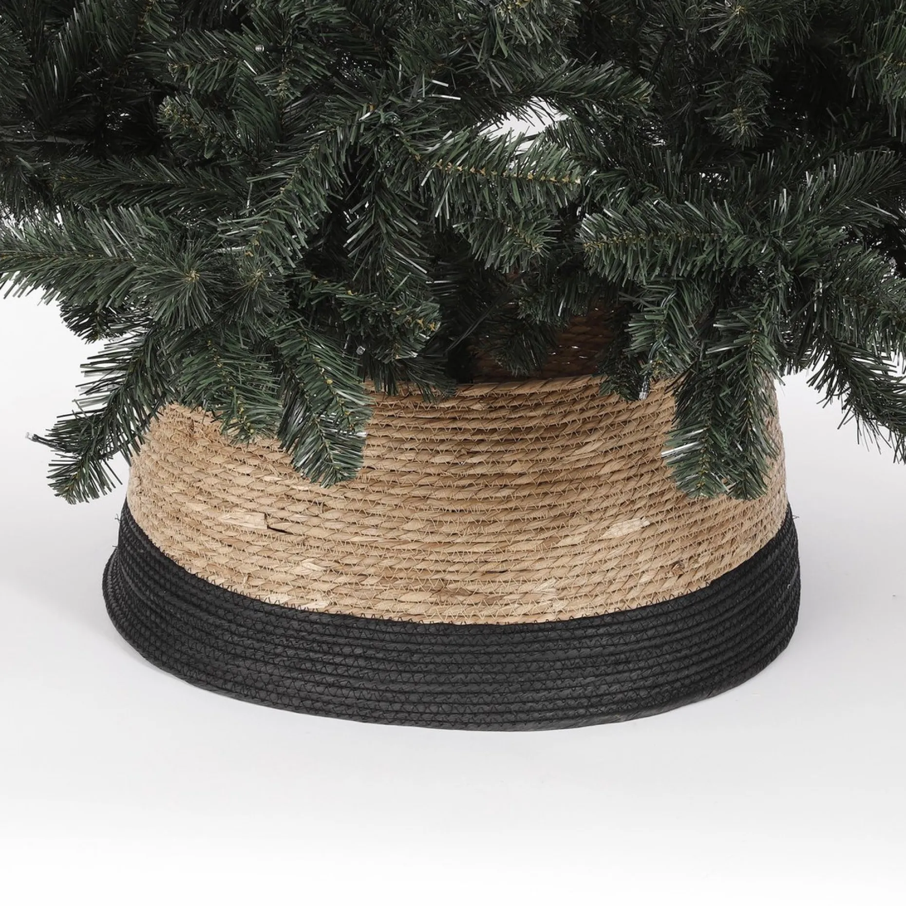 House of Seasons Kerstboomstandaarden^ Kerstboomrok - H26 X O50 Cm - Zeegras Zwart