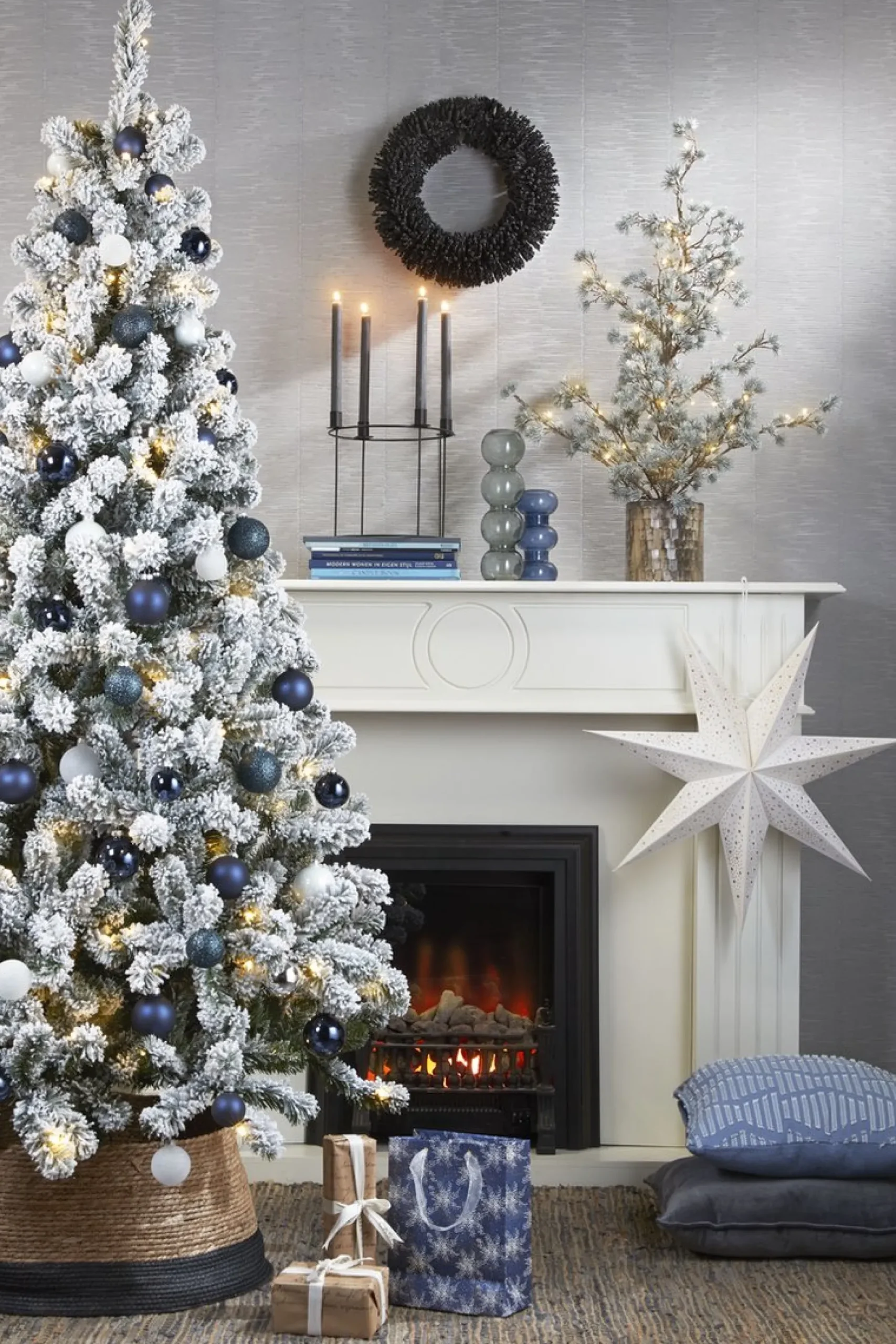 House of Seasons Kerstboomstandaarden^ Kerstboomrok - H26 X O50 Cm - Zeegras Zwart