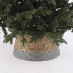 House of Seasons Kerstboomstandaarden^ Kerstboomrok - H26 X O50 Cm - Zeegras Grijs