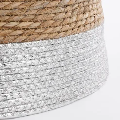 House of Seasons Kerstboomstandaarden^ Kerstboomrok - H26 X O50 Cm - Zeegras Zilver