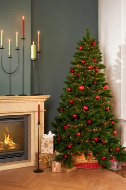 House of Seasons Kerstboomstandaarden^ Kerstboomrok Opvouwbaar - H26 X O58 Cm - Zeegras - Rood