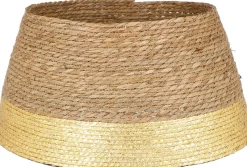 House of Seasons Kerstboomstandaarden^ Kerstboomrok - H26 X O50 Cm - Zeegras Goud