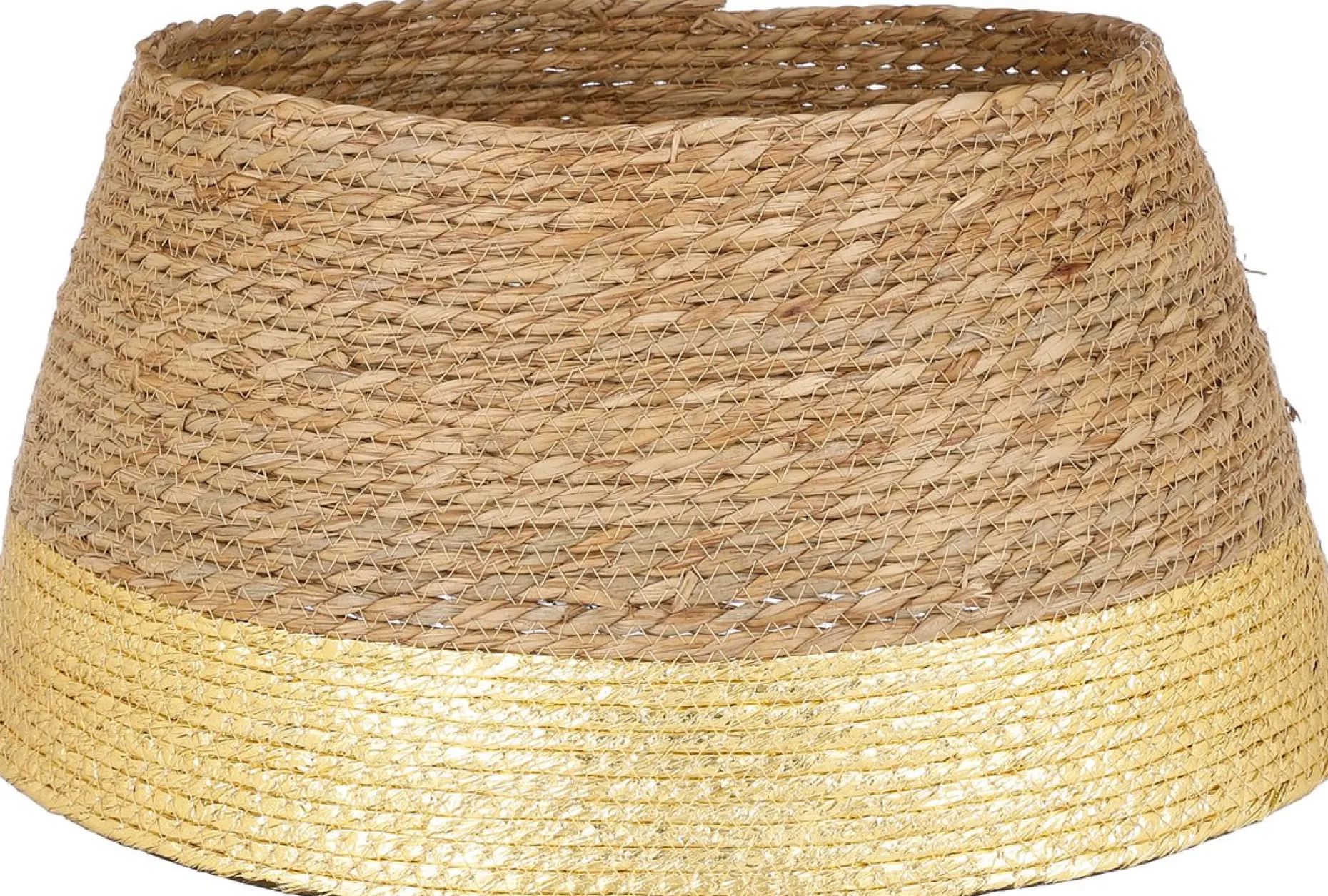 House of Seasons Kerstboomstandaarden^ Kerstboomrok - H26 X O50 Cm - Zeegras Goud
